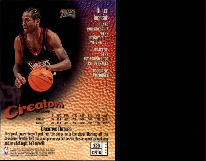 1997-98 Finest #320 Allen Iverson G back image