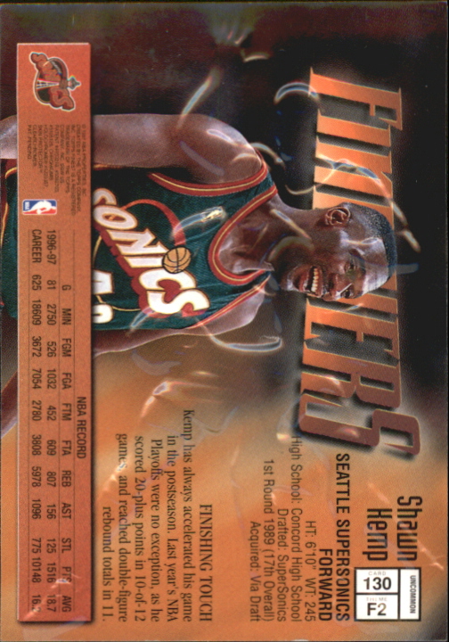 1997-98 Finest Embossed #130 Shawn Kemp S back image