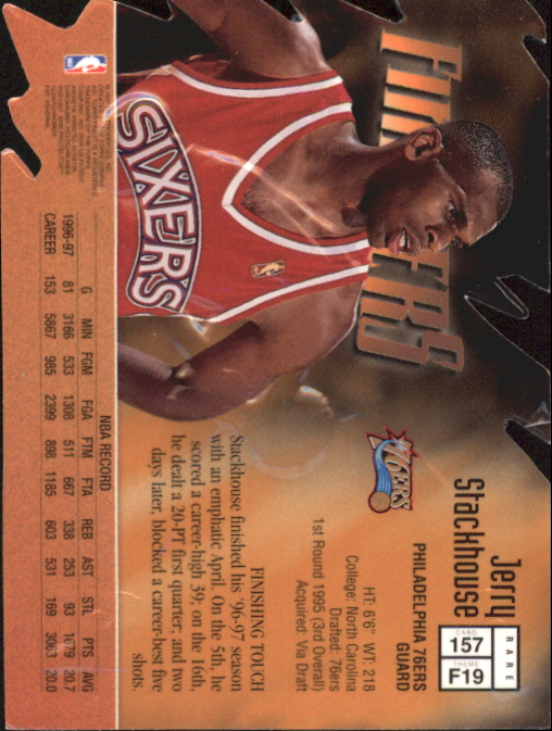 1997-98 Finest Embossed #157 Jerry Stackhouse G back image