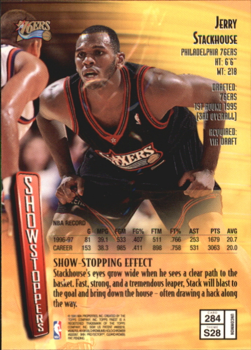 1997-98 Finest Embossed #284 Jerry Stackhouse S back image