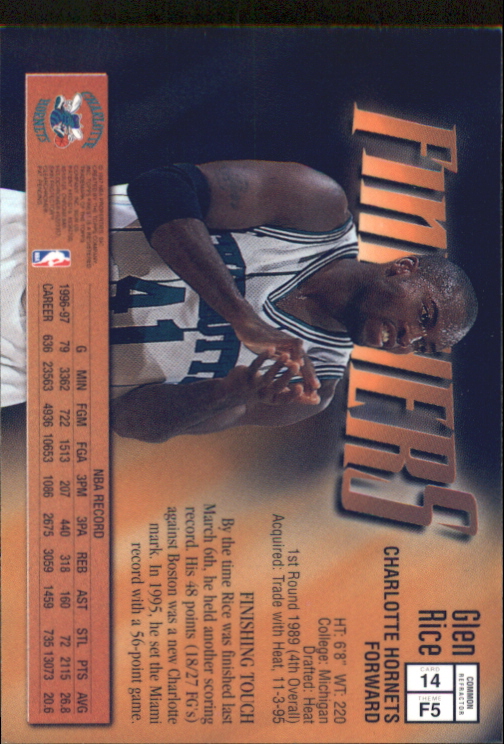 1997-98 Finest Refractors #14 Glen Rice B