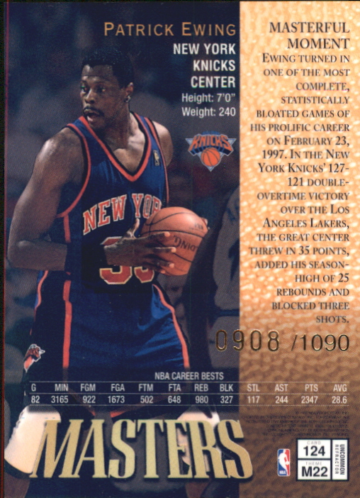 1997-98 Finest Refractors #124 Patrick Ewing S back image
