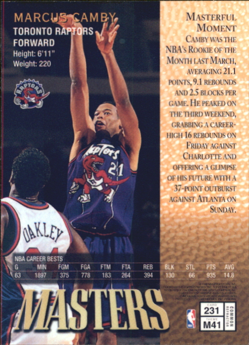 1997-98 Finest Refractors #231 Marcus Camby B back image