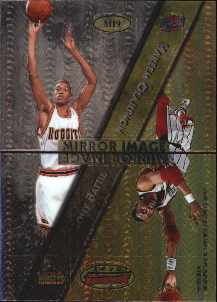 1997-98 Bowman's Best Mirror Image #MI9 Kerry Kittles/Reggie Miller/Tony Battie/Hakeem Olajuwon back image