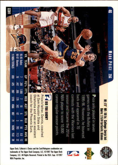 1997-98 Collector's Choice #46 Mark Price back image