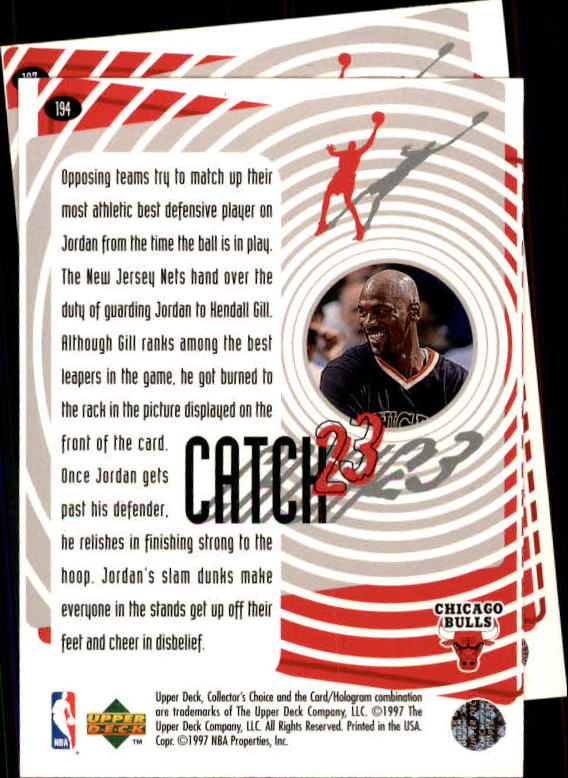 1997-98 Collector's Choice #194 Michael Jordan/Catch 23 Strong Finish back image