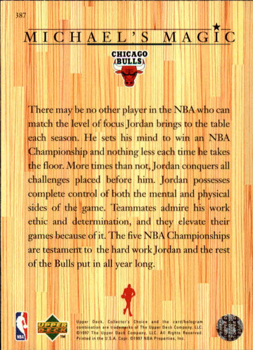 1997-98 Collector's Choice #387 Michael Jordan MM back image