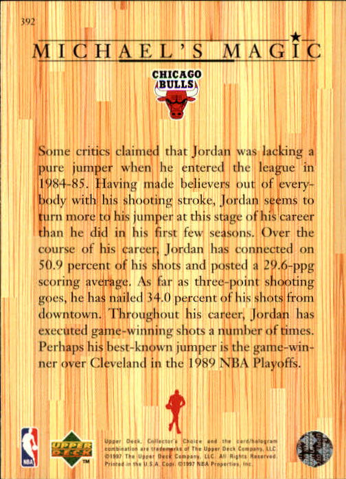 1997-98 Collector's Choice #392 Michael Jordan MM back image