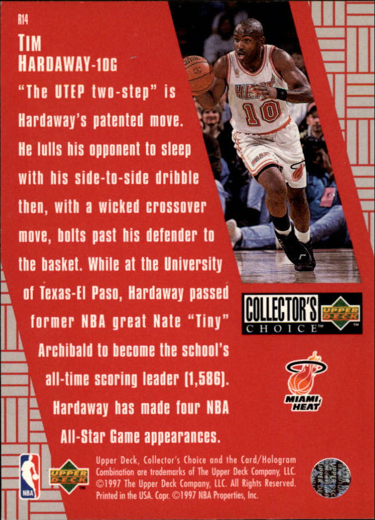 1997-98 Collector's Choice Crash the Game Scoring Redemption #R14 Tim Hardaway back image