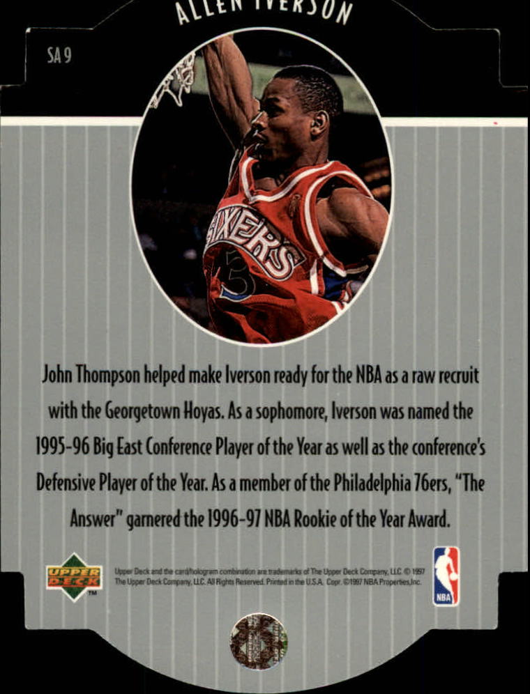 1997-98 Collector's Choice Star Attractions #SA9 Allen Iverson back image