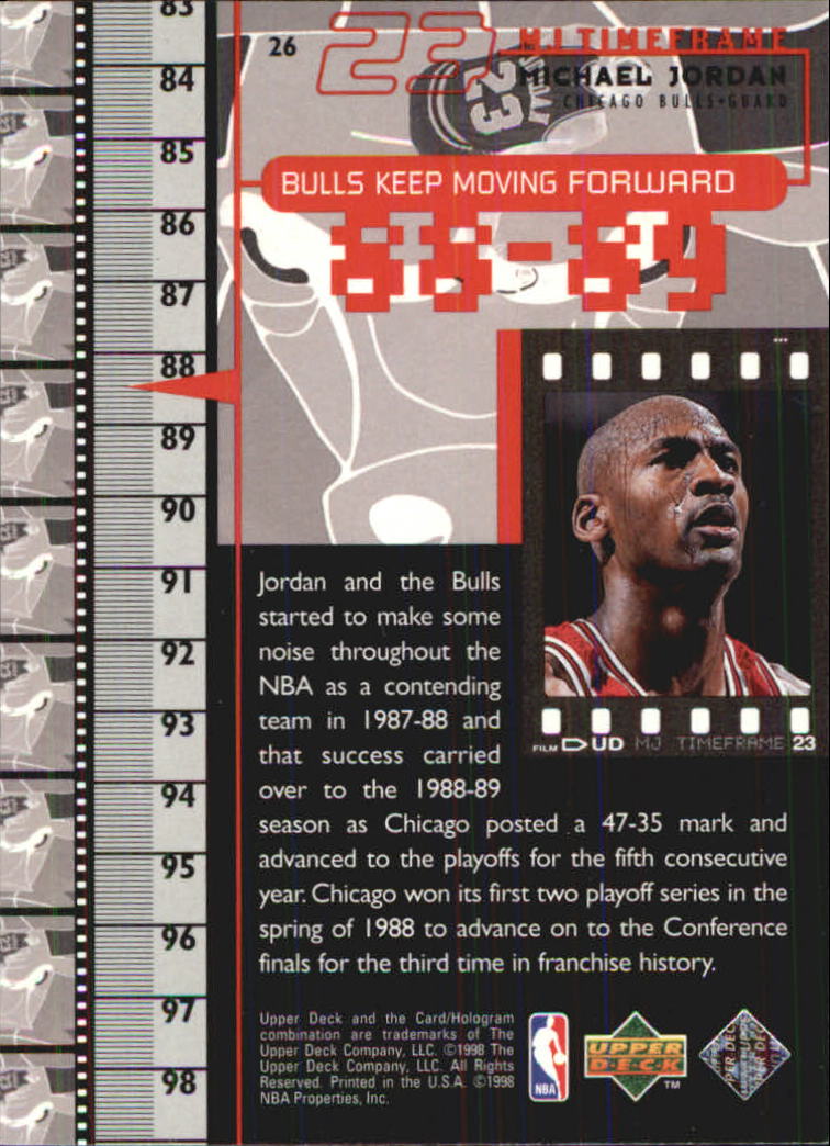 1998 Upper Deck Michael Jordan Living Legend 26 Michael Jordan TF 1989