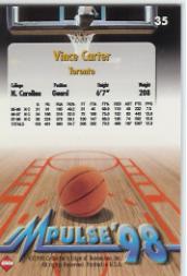 1998 Collector's Edge Impulse Parallel #35 Vince Carter AA back image