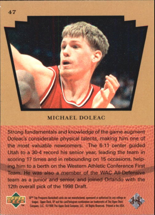 1998 SP Top Prospects #47 Michael Doleac TP back image