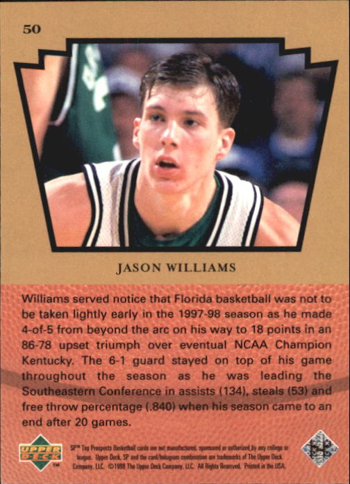 1998 SP Top Prospects #50 Jason Williams TP - NM-MT