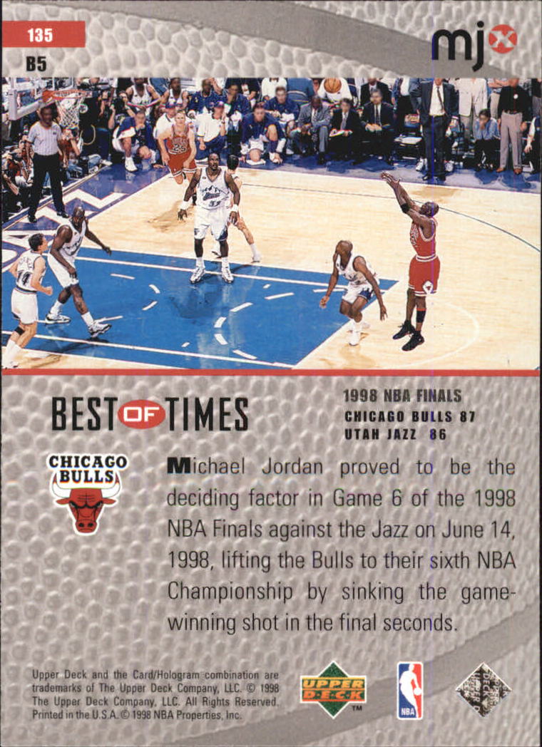 1998 Upper Deck MJx #135 Michael Jordan/Best of Times - NM-MT