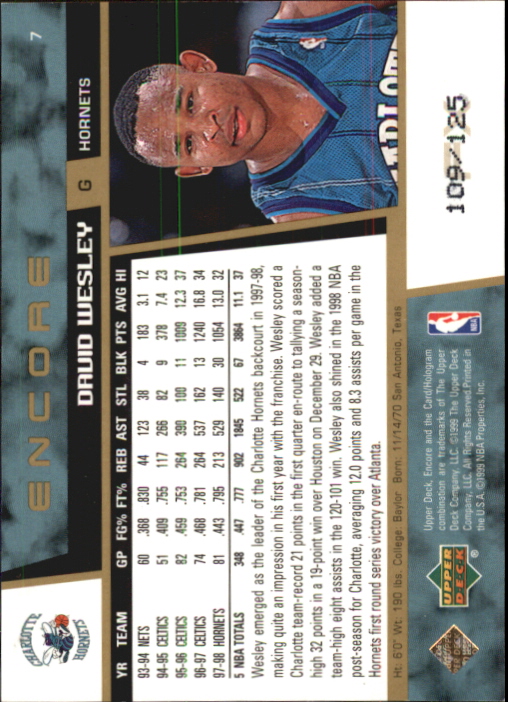 A8522- 1998-99 Upper Deck Encore BK 1-150 + Einsätze -du Pick- 15 + Gratis US - Bild 9 von 178