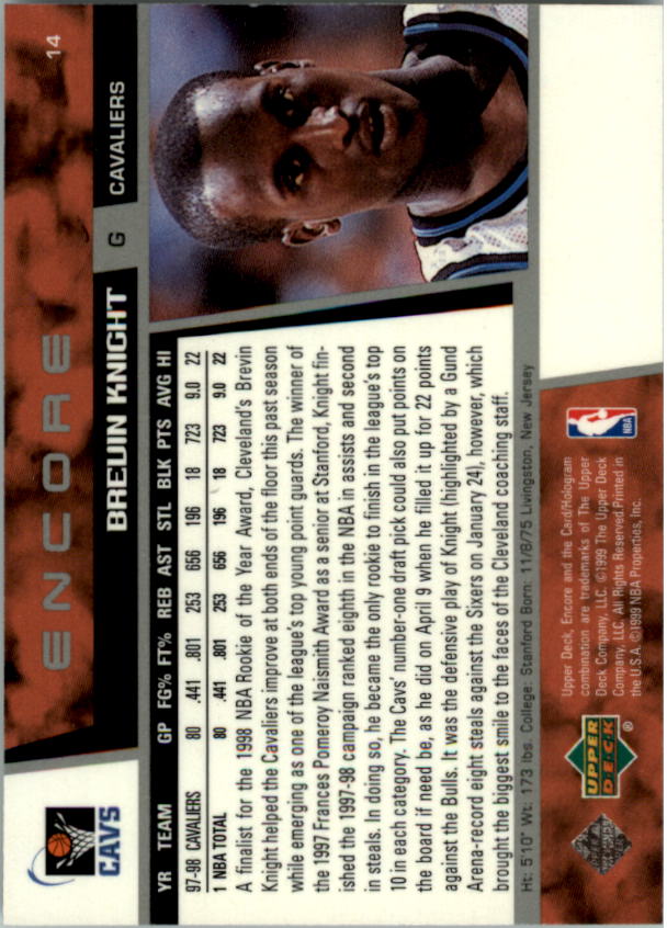 A8522- 1998-99 Upper Deck Encore BK 1-150 + Einsätze -du Pick- 15 + Gratis US - Bild 23 von 178