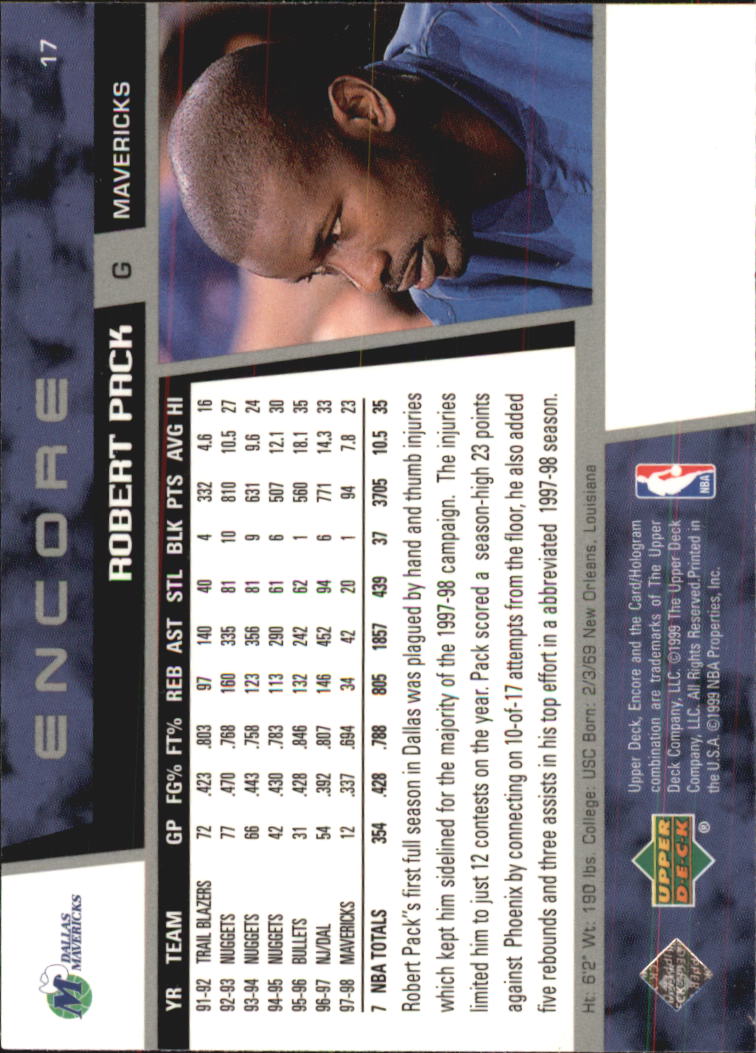 A8522- 1998-99 Upper Deck Encore BK 1-150 + Einsätze -du Pick- 15 + Gratis US - Bild 27 von 178
