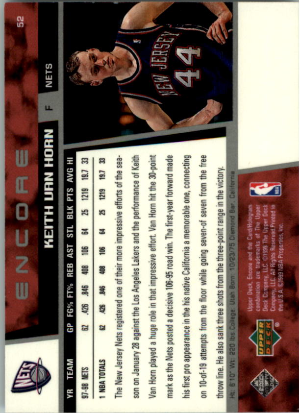 A8522- 1998-99 Upper Deck Encore BK 1-150 + Einsätze -du Pick- 15 + Gratis US - Bild 87 von 178