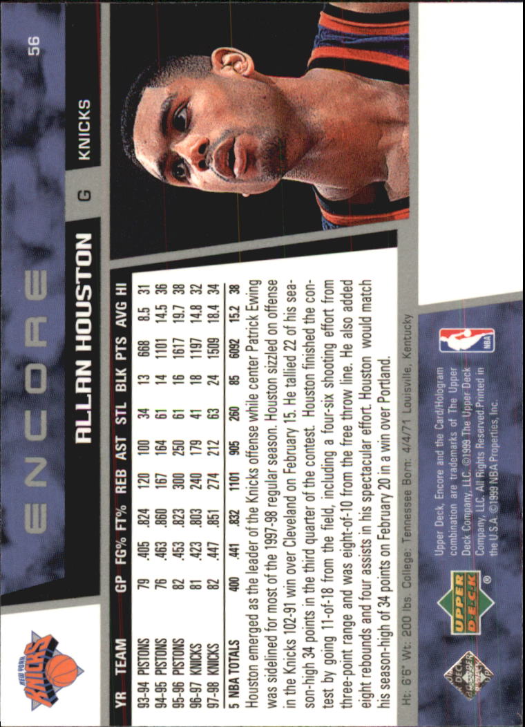 A8522- 1998-99 Upper Deck Encore BK 1-150 + Einsätze -du Pick- 15 + Gratis US - Bild 93 von 178