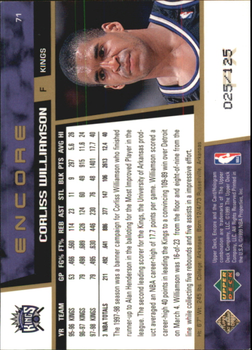 A8522- 1998-99 Upper Deck Encore BK 1-150 + Einsätze -du Pick- 15 + Gratis US - Bild 117 von 178