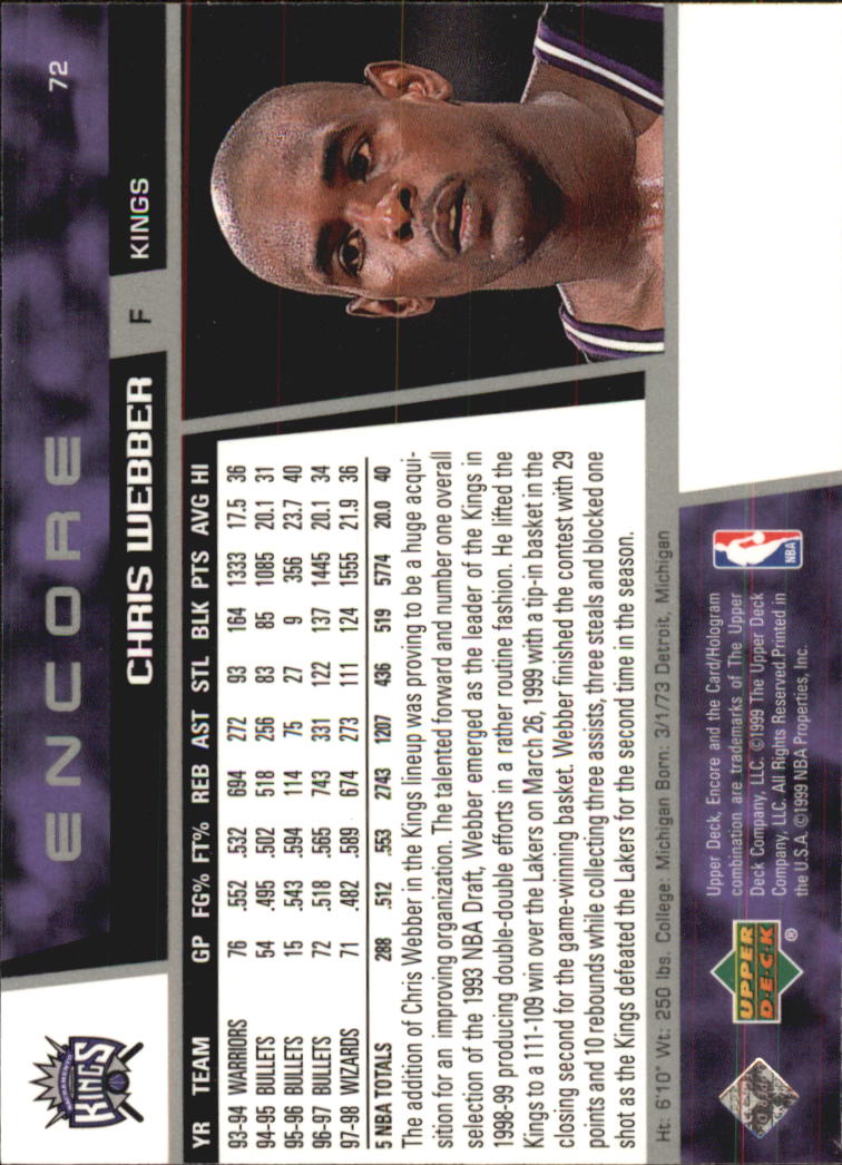 Chris webber cards (1994-2022) Kings Bullets 76ers - You Choose - Picture 91 of 258