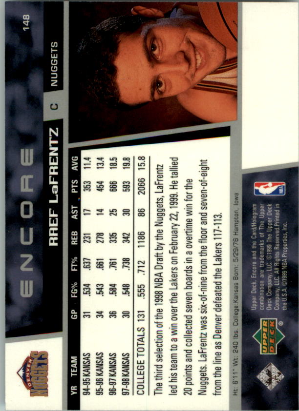 A8522- 1998-99 Upper Deck Encore BK 1-150 + Einsätze -du Pick- 15 + Gratis US - Bild 165 von 178