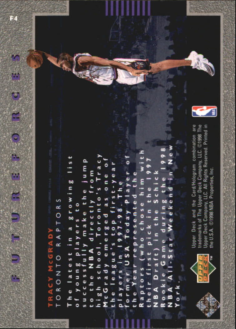 1998-99 Upper Deck Ovation Future Forces #F4 Tracy McGrady back image