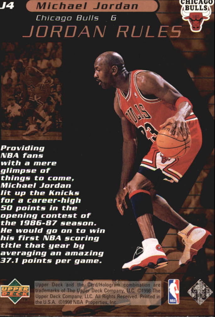 1998-99 Upper Deck Ovation Jordan Rules #J4 Michael Jordan back image