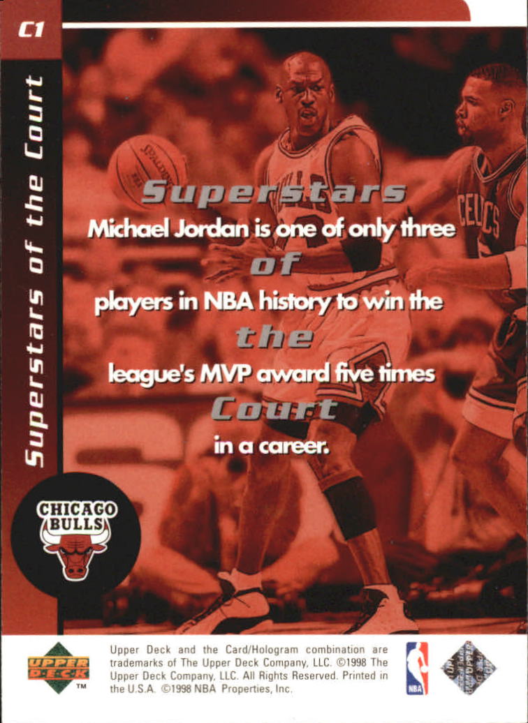 199899 Upper Deck Ovation Superstars of the Court C1 Michael Jordan