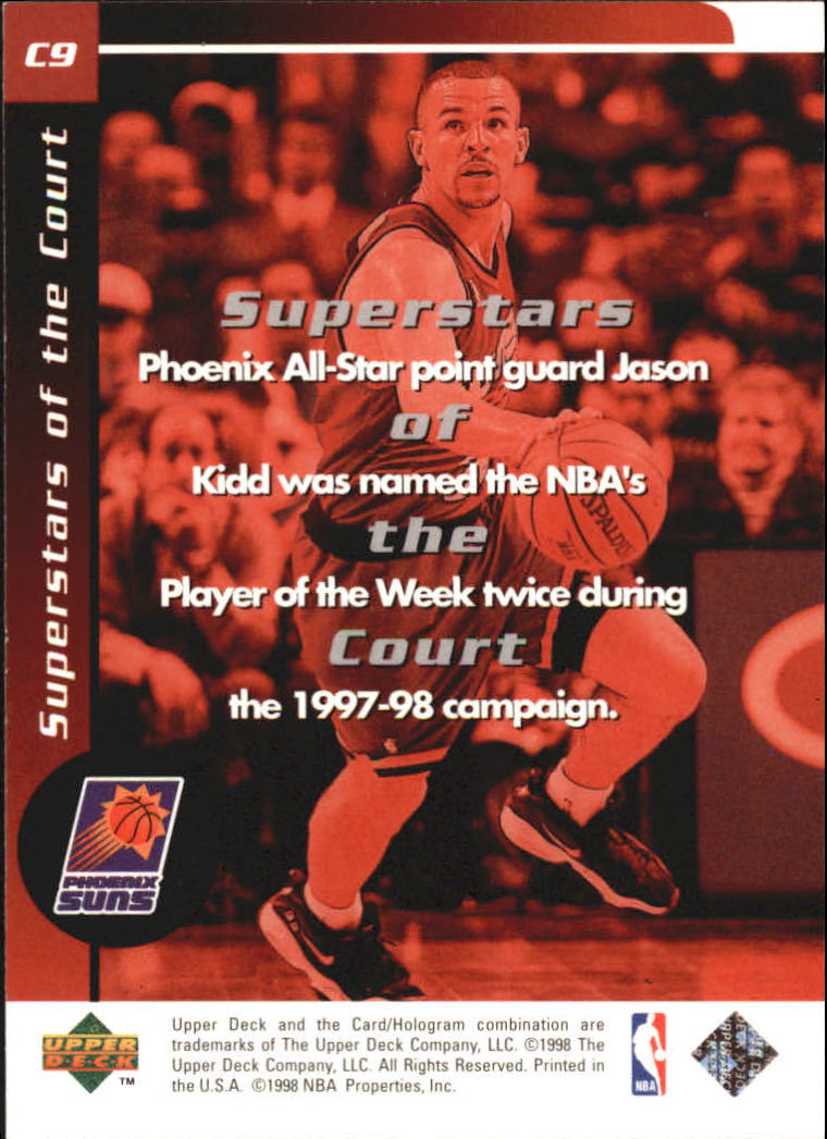 1998-99 Upper Deck Ovation Superstars of the Court #C9 Jason Kidd back image