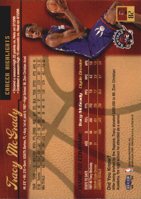 Tracy McGrady cards (1998-2021) Magic Raptors Rockets - You Choose - Picture 17 of 275