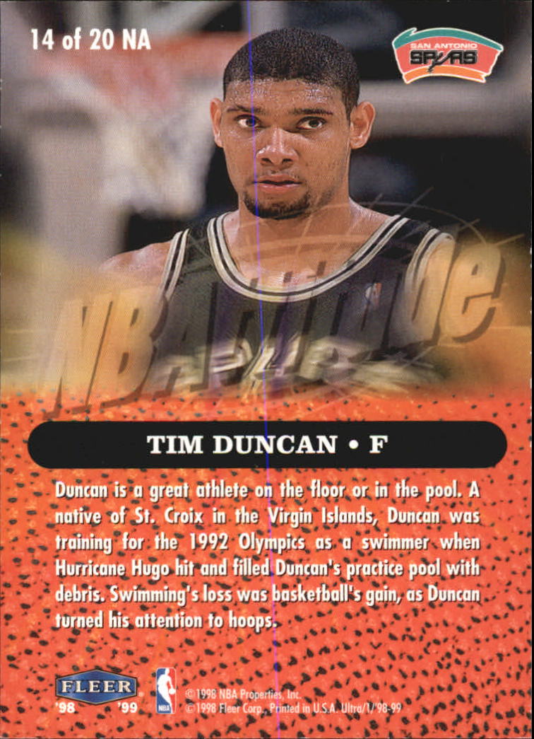 1998-99 Ultra NBAttitude #14 Tim Duncan back image