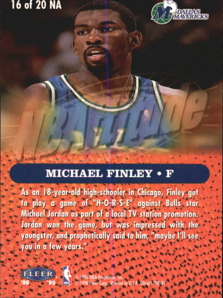 1998-99 Ultra NBAttitude #16 Michael Finley back image