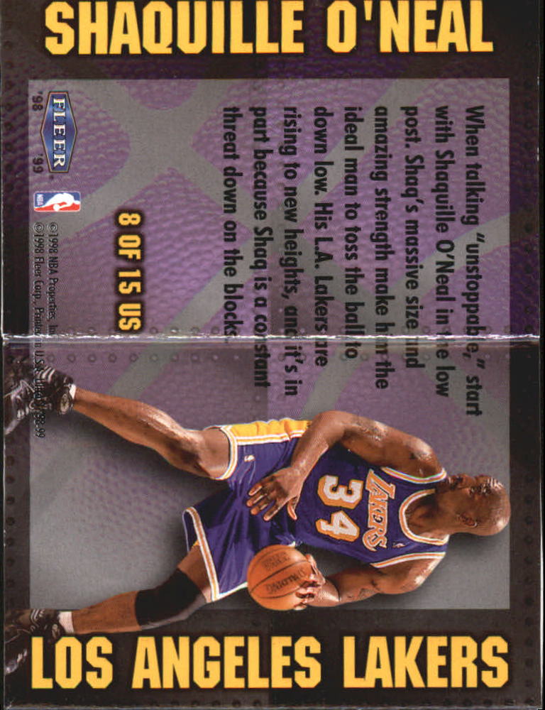 1998-99 Ultra Unstoppable #8 Shaquille O'Neal back image