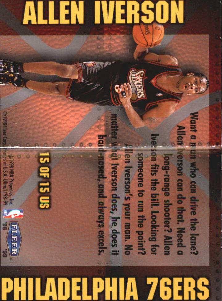 1998-99 Ultra Unstoppable #15 Allen Iverson back image