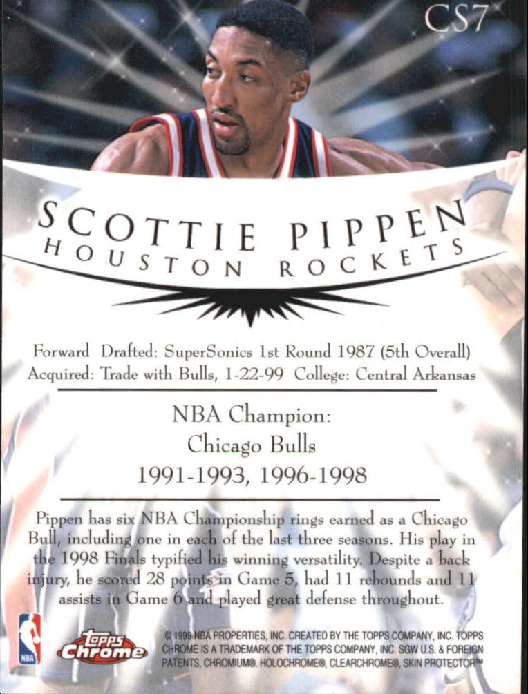 1998-99 Topps Chrome Champion Spirit #CS7 Scottie Pippen back image