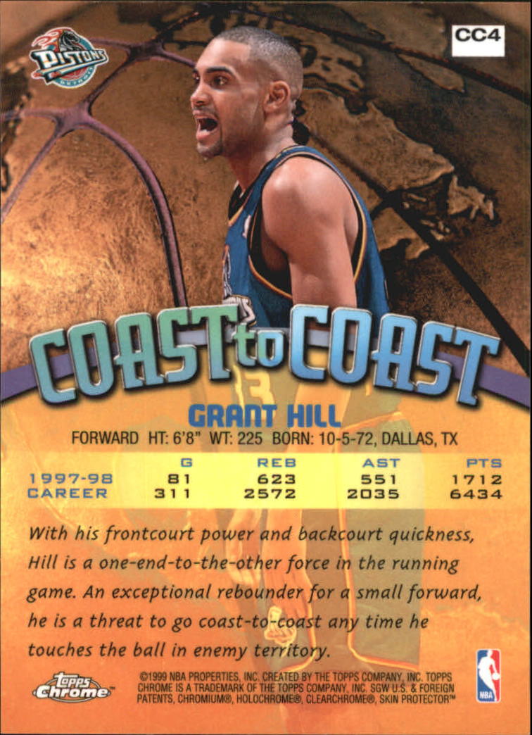 1998-99 Topps Chrome Coast to Coast #CC4 Grant Hill back image