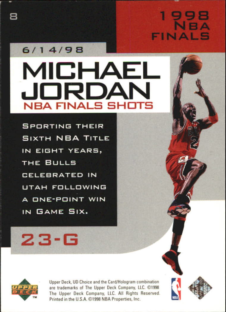 1998-99 UD Choice Preview Michael Jordan NBA Finals Shots #8 Michael Jordan back image