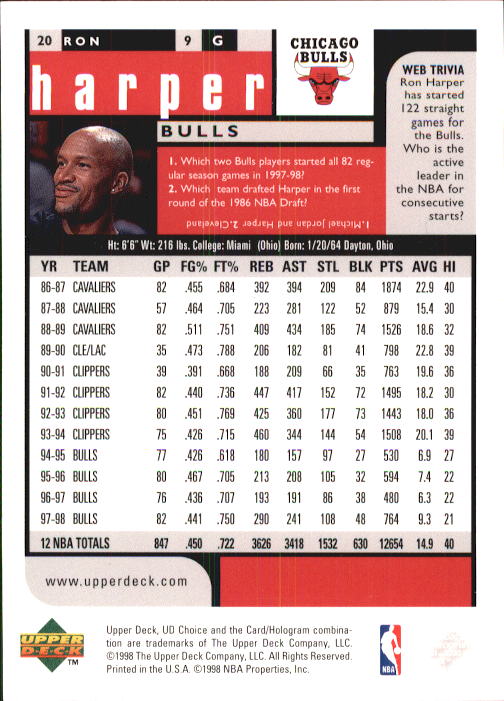 1998-99 UD Choice Basketball (Pick Choose Complete) - Picture 41 of 373