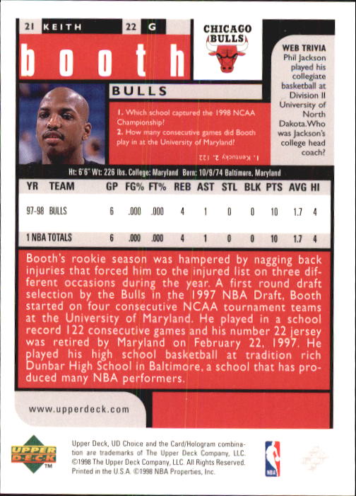 1998-99 UD Choice Basketball (Pick Choose Complete) - Picture 43 of 373