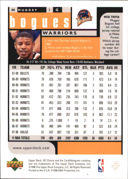 1998-99 UD Choice Basketball (Pick Choose Complete) - Picture 89 of 373