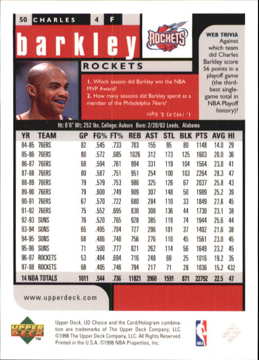 1998-99 UD Choice Basketball (Pick Choose Complete) - Picture 97 of 373