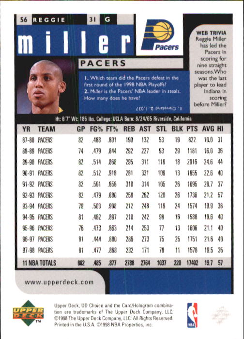 1998-99 UD Choice Basketball (Pick Choose Complete) - Picture 107 of 373
