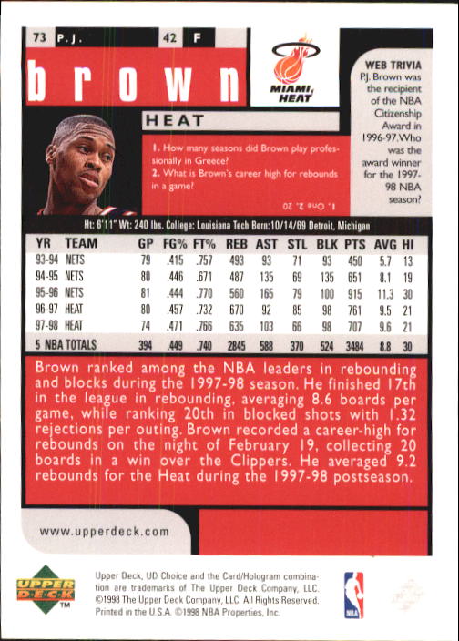 1998-99 UD Choice Basketball (Pick Choose Complete) - Picture 141 of 373