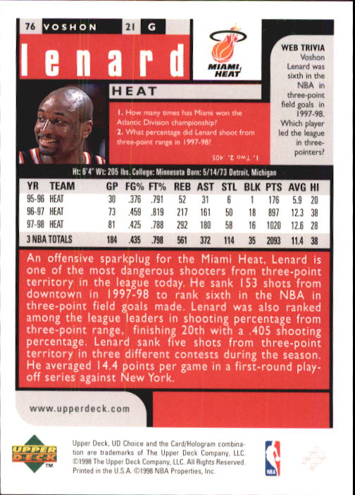 1998-99 UD Choice Basketball (Pick Choose Complete) - Picture 147 of 373