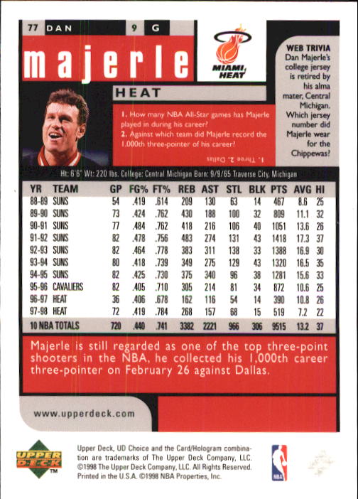 1998-99 UD Choice Basketball (Pick Choose Complete) - Picture 149 of 373