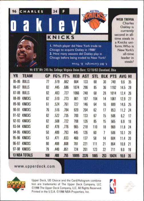 1998-99 UD Choice Basketball (Pick Choose Complete) - Picture 185 of 373