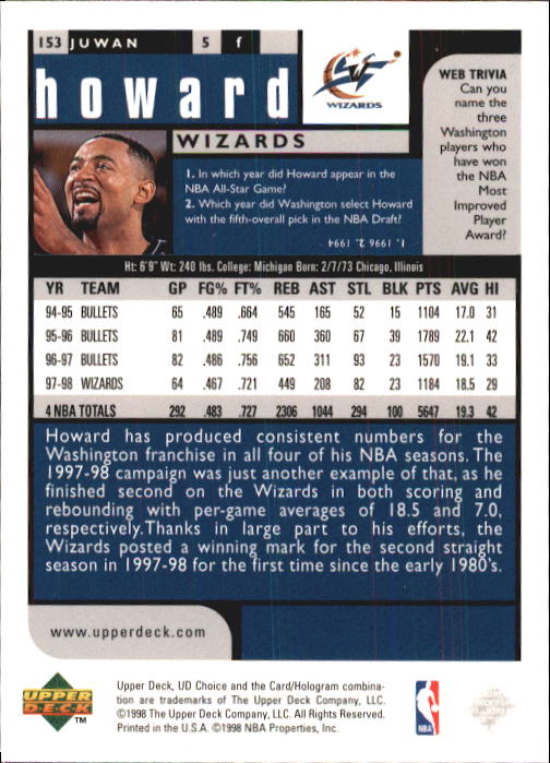 1998-99 UD Choice Basketball (Pick Choose Complete) - Picture 299 of 373