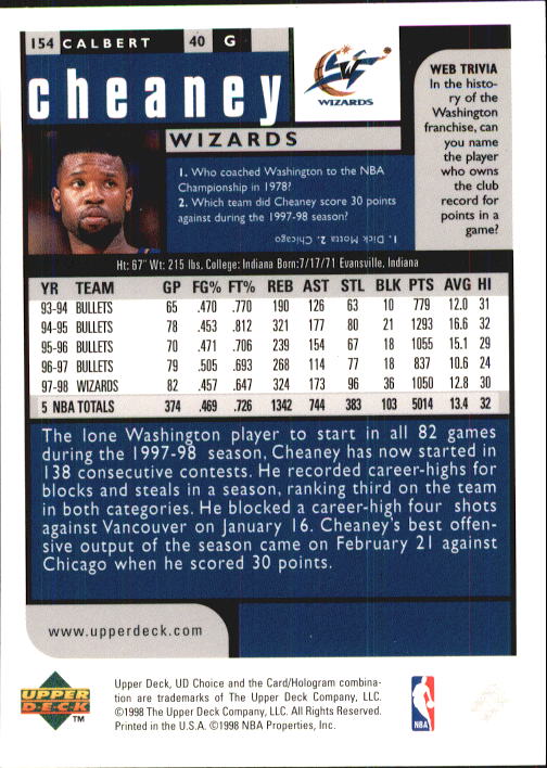 1998-99 UD Choice Basketball (Pick Choose Complete) - Picture 301 of 373
